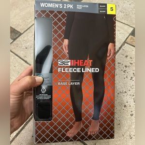 NWT 32 degrees Heat women fleece lined base layer pants 2 pack